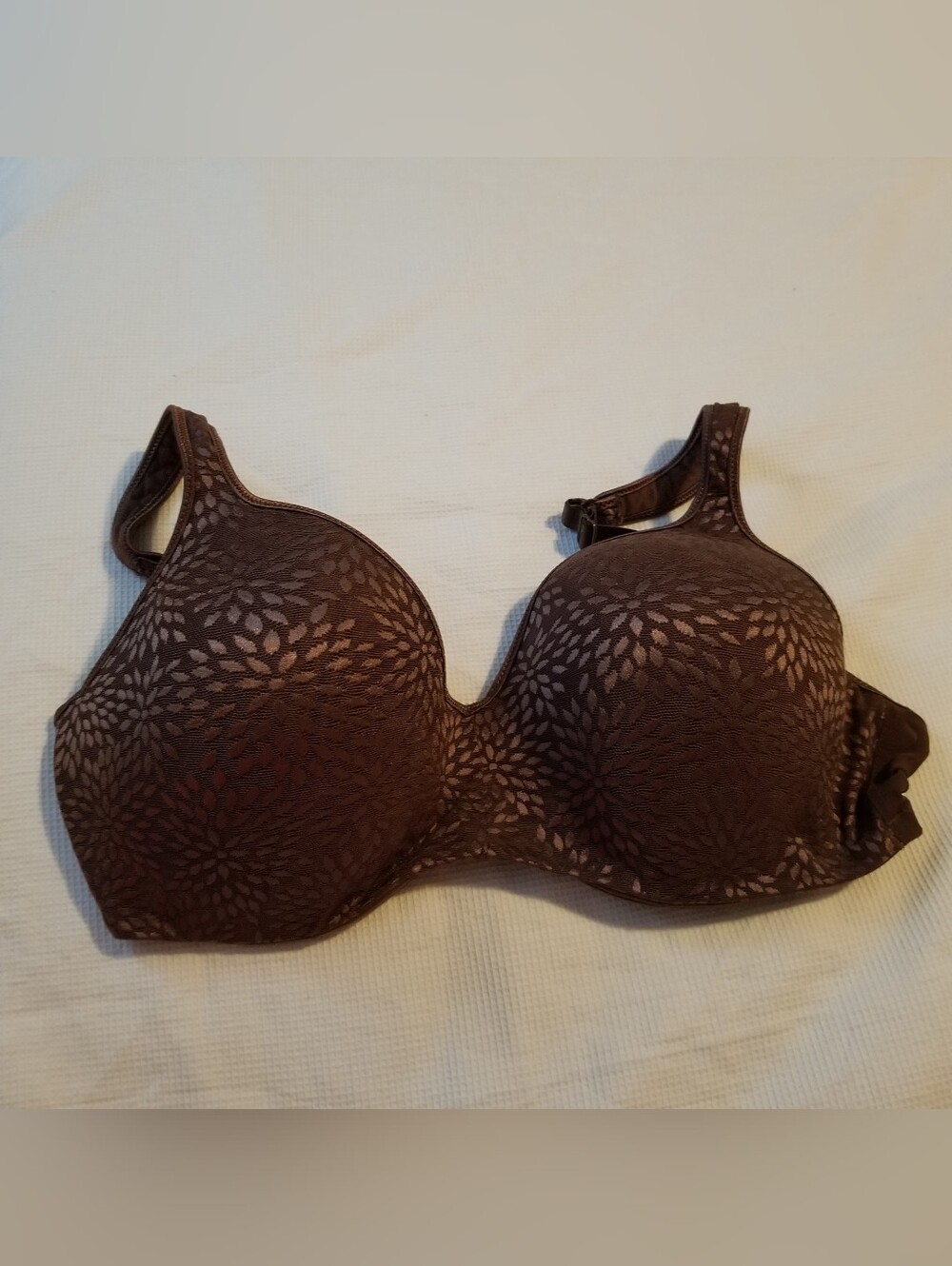 Playtex 42D Brown Secrets Amazing Shape Floral Lace Molded-Cup Underwire Bra
